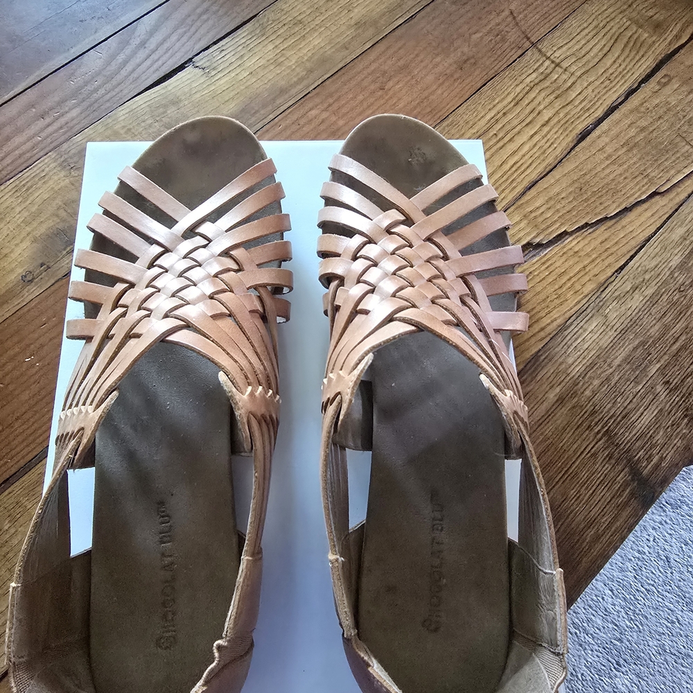 Chocolat Blu Woven Tan Sandals